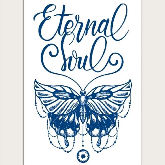 BUTTERFLY PATTERN "ETERNAL SOUL " Temporary Tattoo - Picture 2 of 7